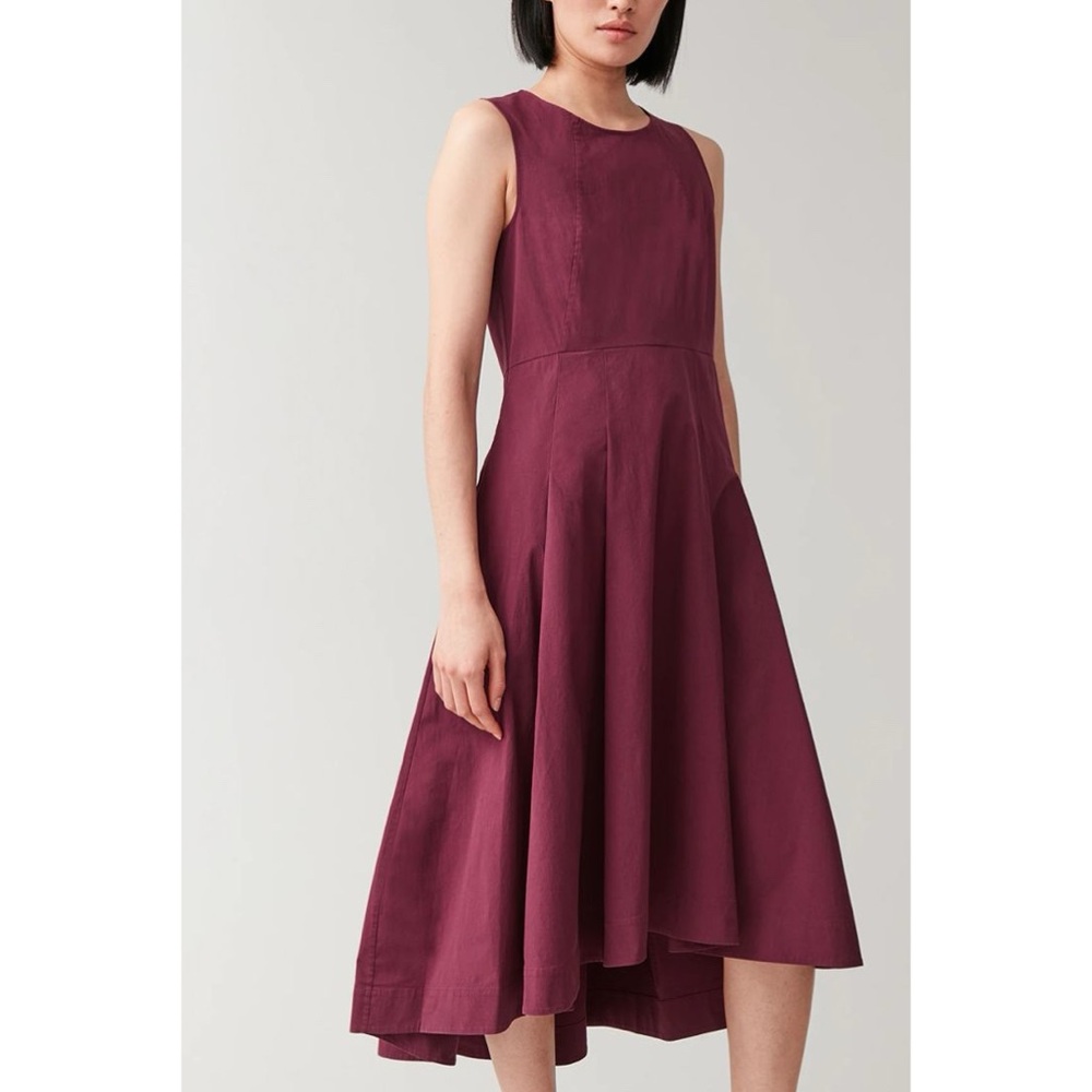 COS Waisted Dress With Pleats Size 8